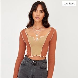 Contrast Stitch Longsleeve Top
